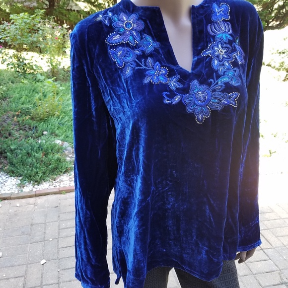 Chico's Tops - CHICO'S   WOMEN'S  BLUE  SHIRT  BLOUSE  TOP  LARGE